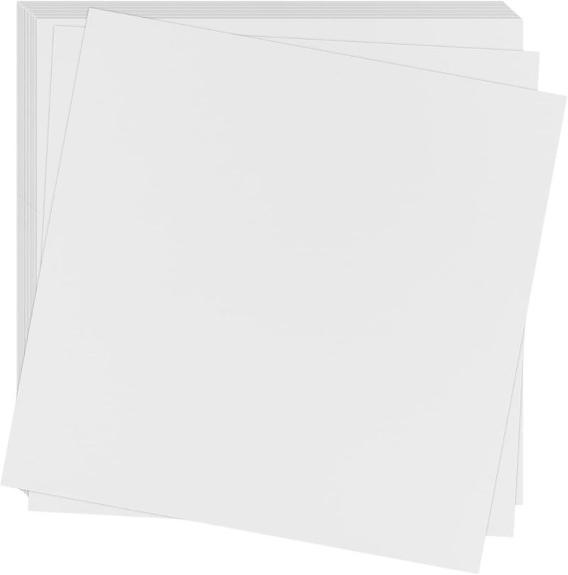 PINGEUI 50 Sheets 12 x 12 Inch White Chipboard, 1MM Thick Medium Weight Chipboard Sheets, White Cardboard Sheet for Scrapbooking, Frames, Art, Prints, DIY Project - Image 1